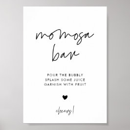 Moderne minimalistische Momosa bar teken Poster