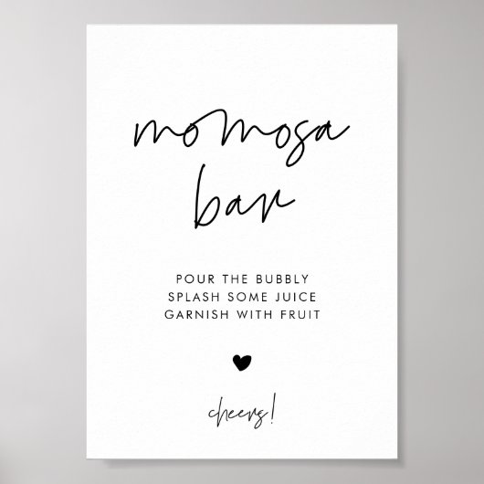 Moderne minimalistische Momosa bar teken Poster (Voorkant)
