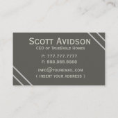 Moderne minimalistische monochrome elegante constr visitekaartje (Achterkant)