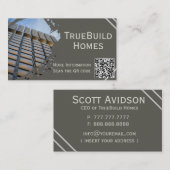 Moderne minimalistische monochrome elegante constr visitekaartje (Voorkant / Achterkant)