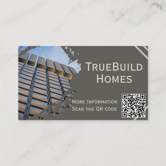 Moderne minimalistische monochrome elegante constr visitekaartje (Voorkant)