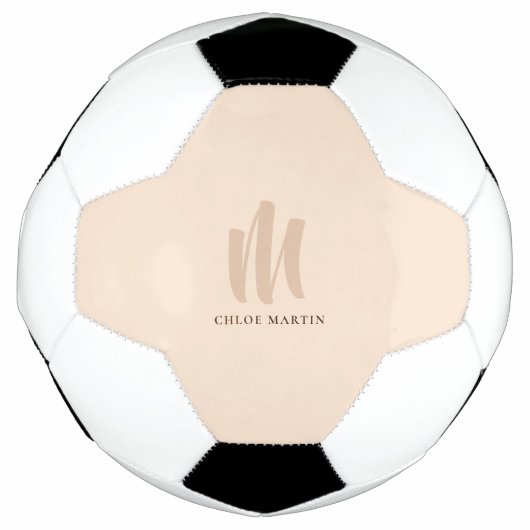 Moderne Minimalistische Monogram Aangepaste Naam E Voetbal (Voorkant)