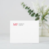 Moderne Minimalistische Monogram Beginletter Eenvo RSVP Kaartje (Staand voorkant)