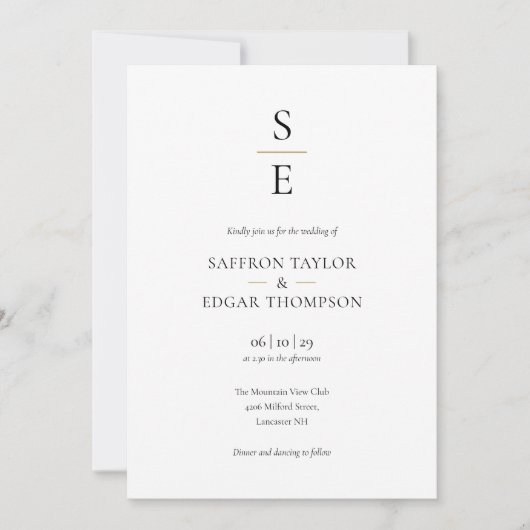 Moderne Minimalistische Monogram Beginletters Trou Kaart (Voorkant)