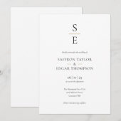 Moderne Minimalistische Monogram Beginletters Trou Kaart (Voorkant / Achterkant)