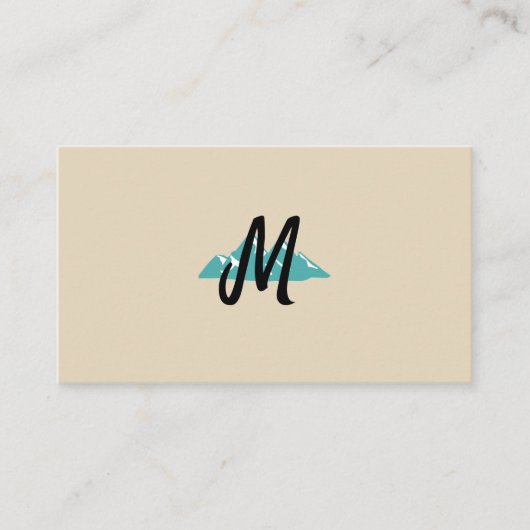 Moderne minimalistische Monogram Berg Logo Visitekaartje (Voorkant)