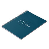 Moderne Minimalistische Monogram Blauw Notitieboek (Linkerzijde)