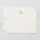 Moderne Minimalistische Monogram Briefpapier Notit Kaart (Voorkant)