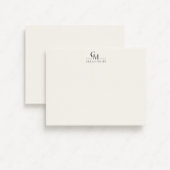 Moderne Minimalistische Monogram Briefpapier Notit Kaart