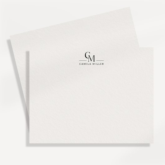 Moderne Minimalistische Monogram Briefpapier Notit Kaart