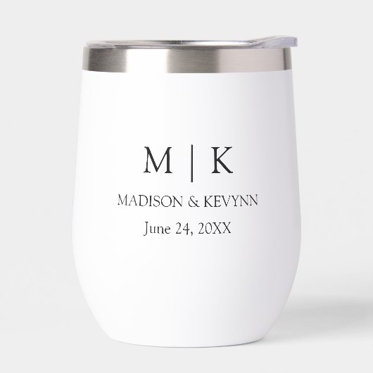 Moderne minimalistische monogram bruiloft (Links)