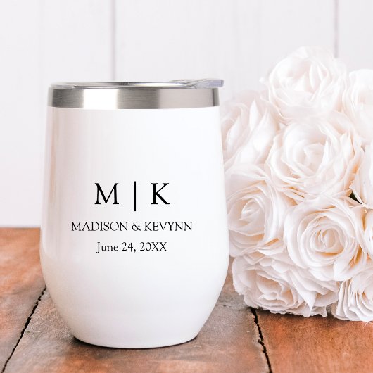 Moderne minimalistische monogram bruiloft