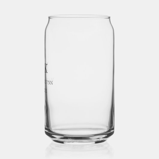 Moderne minimalistische monogram bruiloft blikvorm glas (Links)