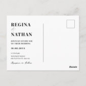 Moderne minimalistische monogram bruiloft briefkaart (Achterkant)