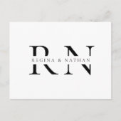 Moderne minimalistische monogram bruiloft briefkaart (Voorkant)
