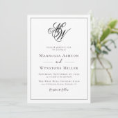 Moderne minimalistische monogram bruiloft kaart