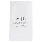 Moderne minimalistische monogram bruiloft klein cadeauzakje (Voorkant)