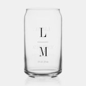Moderne minimalistische monogram bruiloft legante  blikvorm glas (Achterkant)