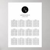 Moderne, minimalistische Monogram-bruiloft Poster (Voorkant)