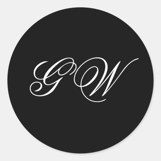 Moderne minimalistische monogram bruiloft ronde sticker (Voorkant)