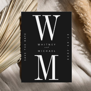 Moderne minimalistische monogram bruiloft save the date