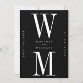Moderne minimalistische monogram bruiloft save the date (Voorkant)