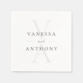 Moderne minimalistische monogram bruiloft servet (Voorkant)