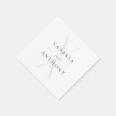 Moderne minimalistische monogram bruiloft servet (Hoek)