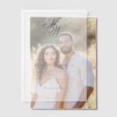 Moderne minimalistische monogram bruiloft vellum uitnodigingen (Offset (Koppel))