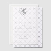 Moderne minimalistische monogram bruiloft vellum uitnodigingen (Offset (Uitnodiging))
