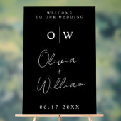 Moderne minimalistische monogram bruiloft Welkom Acryl Bord (Neutraal)