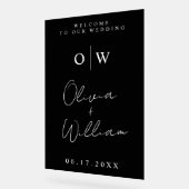 Moderne minimalistische monogram bruiloft Welkom Acryl Bord (Hoek)