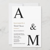 Moderne Minimalistische Monogram Bruiloftsborrel Kaart (Voorkant)
