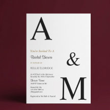 Moderne Minimalistische Monogram Bruiloftsborrel