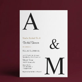 Moderne Minimalistische Monogram Bruiloftsborrel Kaart