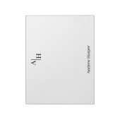 Moderne minimalistische monogram business notitieblok (Linkerzijde)