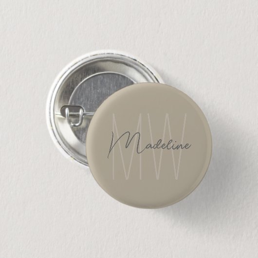 Moderne minimalistische monogram Button (Voorkant /achterkant)