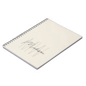 Moderne minimalistische monogram crème notitieboek (Linkerzijde)
