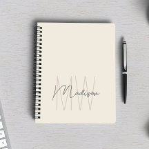 Moderne minimalistische monogram crème