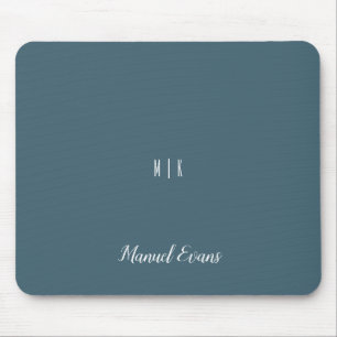 Moderne minimalistische Monogram Deep Space Sparkl Muismat