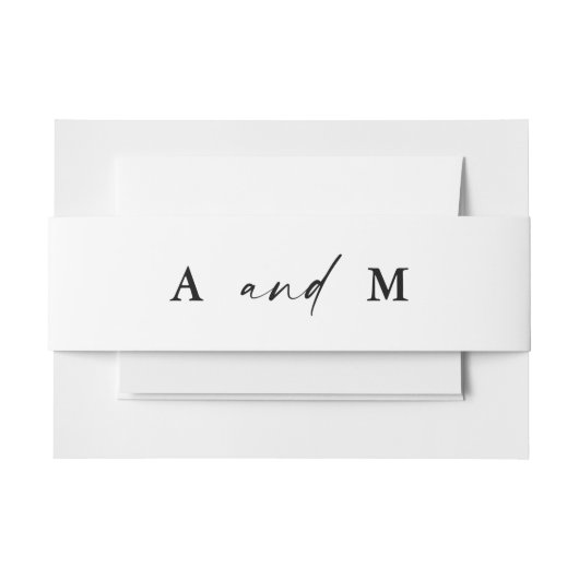 Moderne Minimalistische Monogram Echtparen Trouw  Uitnodigingen Wikkel (Voorkant Voorbeeld)