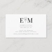 Moderne, minimalistische monogram fileweddenschap informatiekaartje (Voorkant)