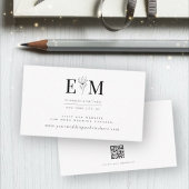 Moderne, minimalistische monogram fileweddenschap informatiekaartje