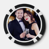 Moderne Minimalistische Monogram Foto Bruiloft Poker Chips (Achterkant)