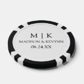 Moderne Minimalistische Monogram Foto Bruiloft Poker Chips (Enkel)