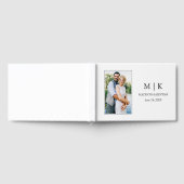 Moderne minimalistische monogram fotobruiloft gastenboek (Volledig)