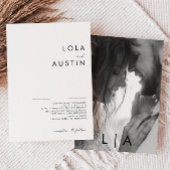 Moderne minimalistische monogram fotobruiloft kaart