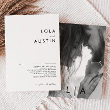 Moderne minimalistische monogram fotobruiloft