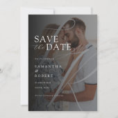 Moderne minimalistische monogram fotobruiloft save the date (Voorkant)