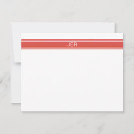 Moderne Minimalistische Monogram Gemerkte Naam Beg Notitiekaartje